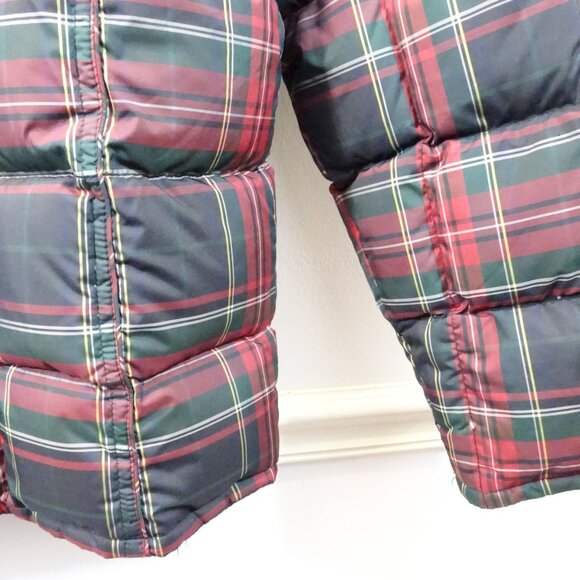 Eddie Bauer Red Plaid Down Filled Puffer Jacket L Tall Warm Winter Coat Casual - Picture 6 of 6